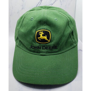 John Deere Green With Black & Gold Logo Canvas Strapback Hat Cap
